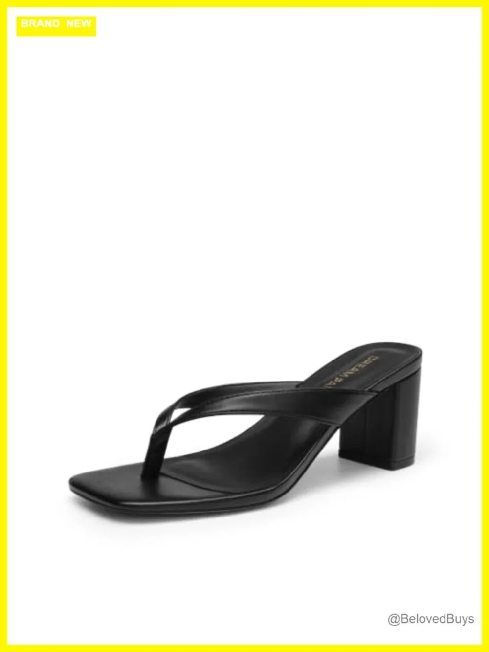 Women's Chunky Low Heel Thong Sandals Square Toe Block Heel Dressy Summer Shoes